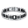 Bracelet en acier inoxydable argent et noir