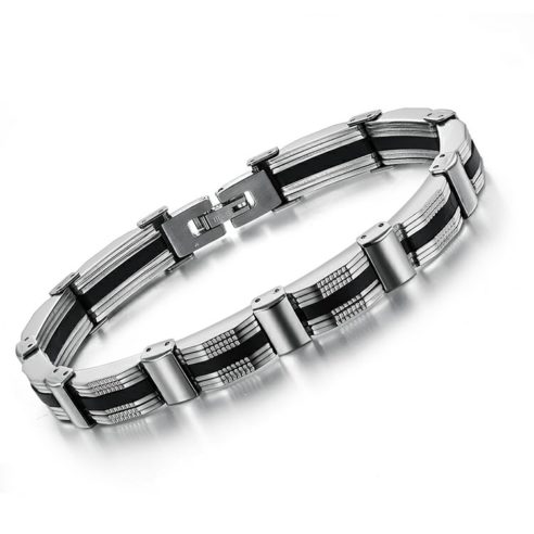 Bracelet en acier inoxydable avec silicone