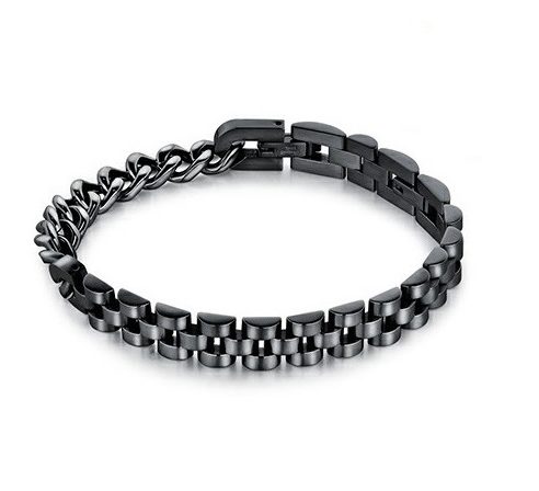 Bracelet en acier inoxydable noir