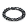 Bracelet en acier inoxydable avec maillons de chaîne de couleur noire
