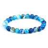 Bracelet pour homme en perles d'agate bleue.