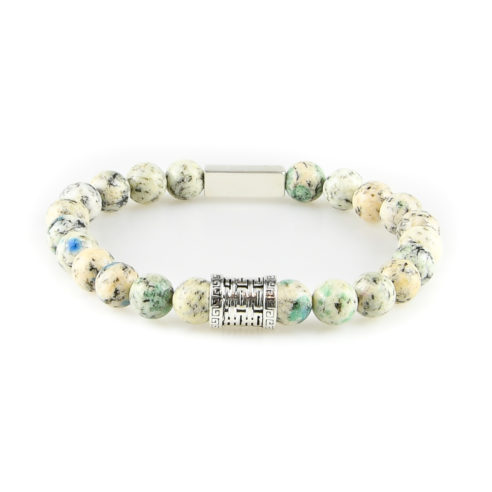 Bracelet homme en pierre de granite K2 et argent 925
