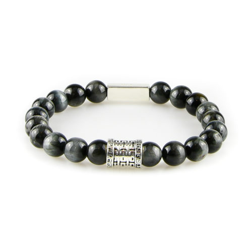 Bracelet homme en œil de faucon et argent 925