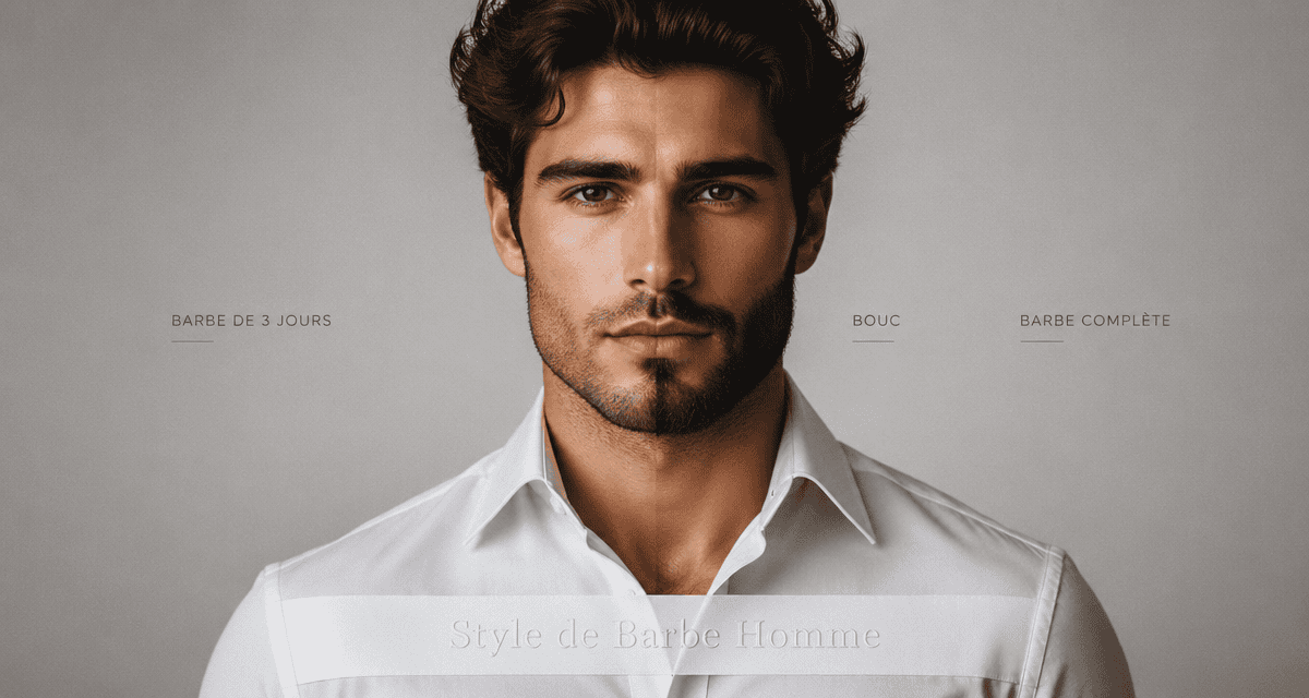 Barbe style homme sur visage élégant, plusieurs styles