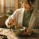 quels sont les bienfaits du matcha femme préparant un bol