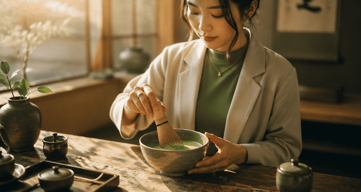 quels sont les bienfaits du matcha femme préparant un bol