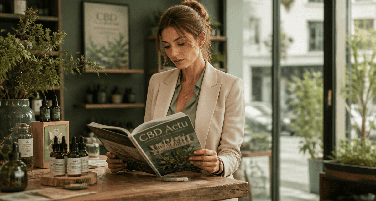 Femme lisant CBD Actu boutique CBD