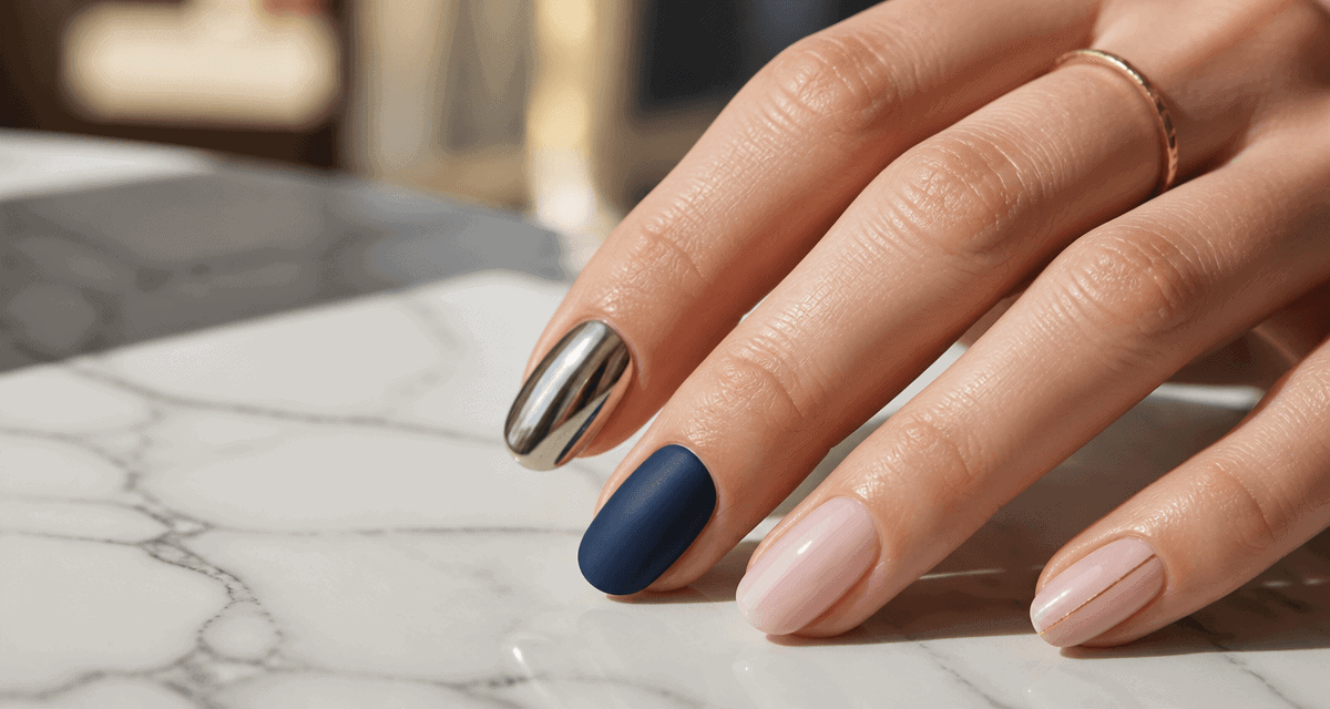 modèle vernis semi permanent main élégante