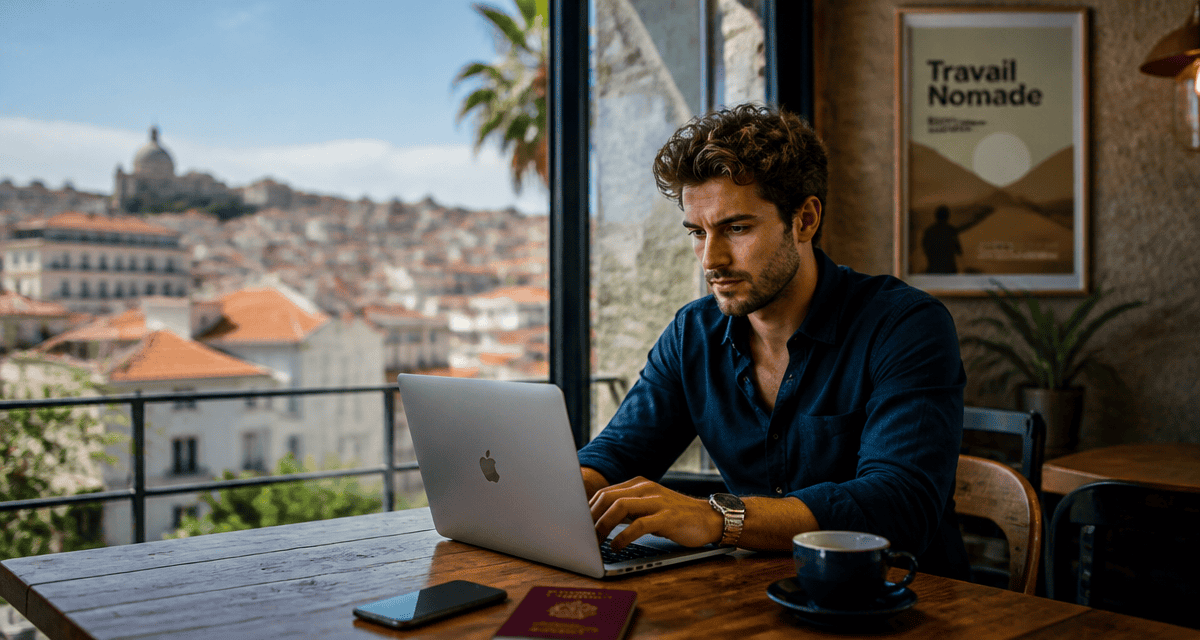 travail nomade jeune professionnel laptop