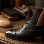 Chausse-pied bois pour mettre une chaussure en cuir sans abîmer le dos
