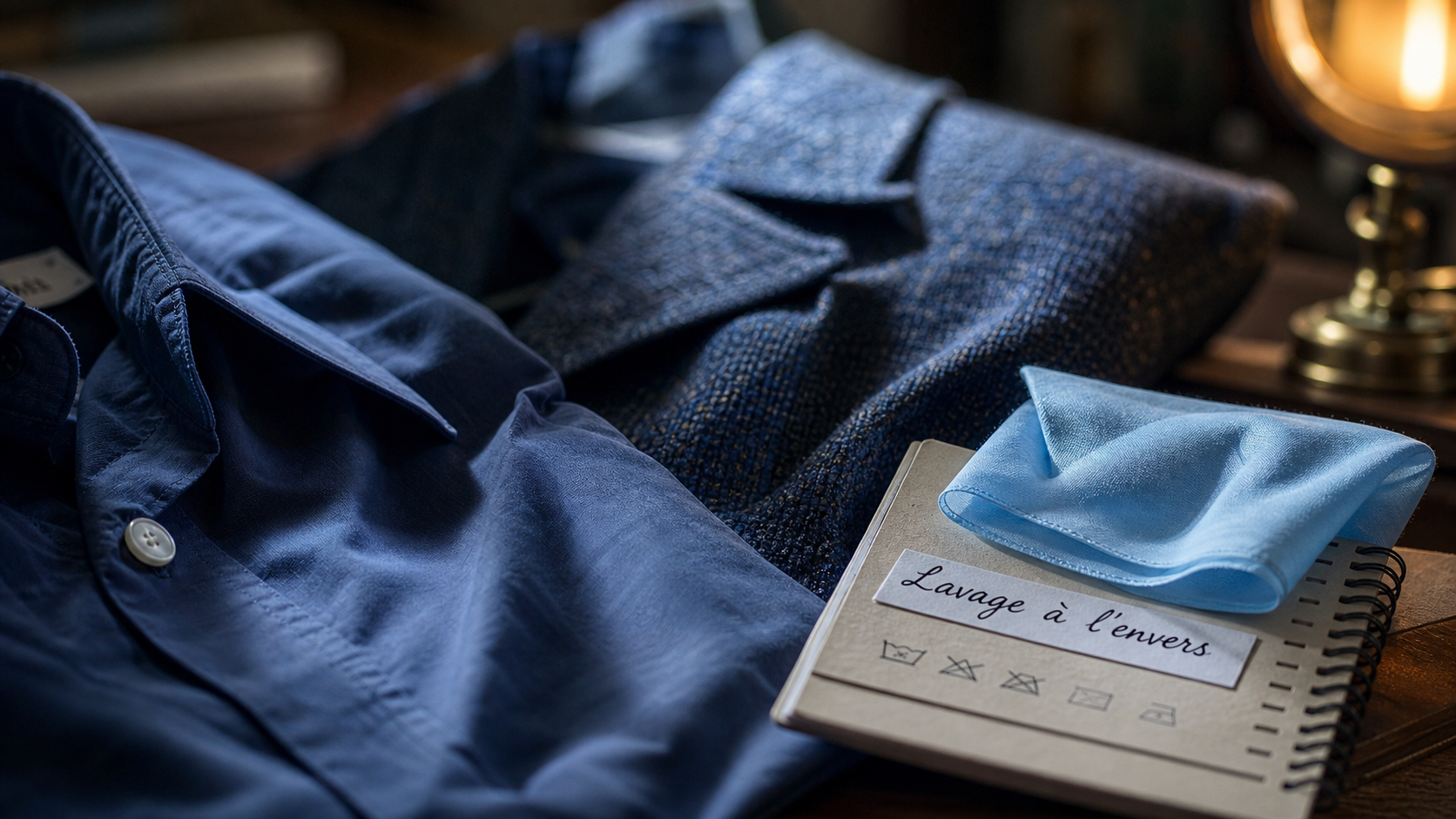Chemise et veste homme bleue : 3 matières et 4 coupes