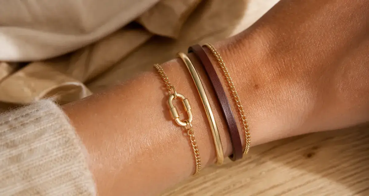 Comment porter plusieurs bracelets sans qu'ils s'emmêlent : bracelets chaînés superposés sans nœuds