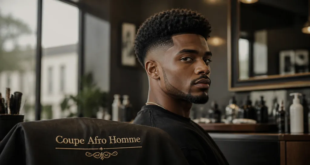 coupe afro homme dégradé Taper Fade salon