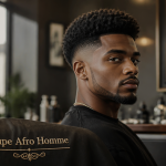 coupe afro homme dégradé Taper Fade salon