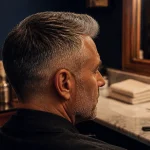 Coupe homme 50 ans : style cheveux fins, dégradé taper gris