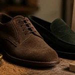 Daim chaussure : brosse en laiton et gomme à daim pour mocassins