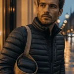Doudoune fine pour homme en tenue layering urbaine