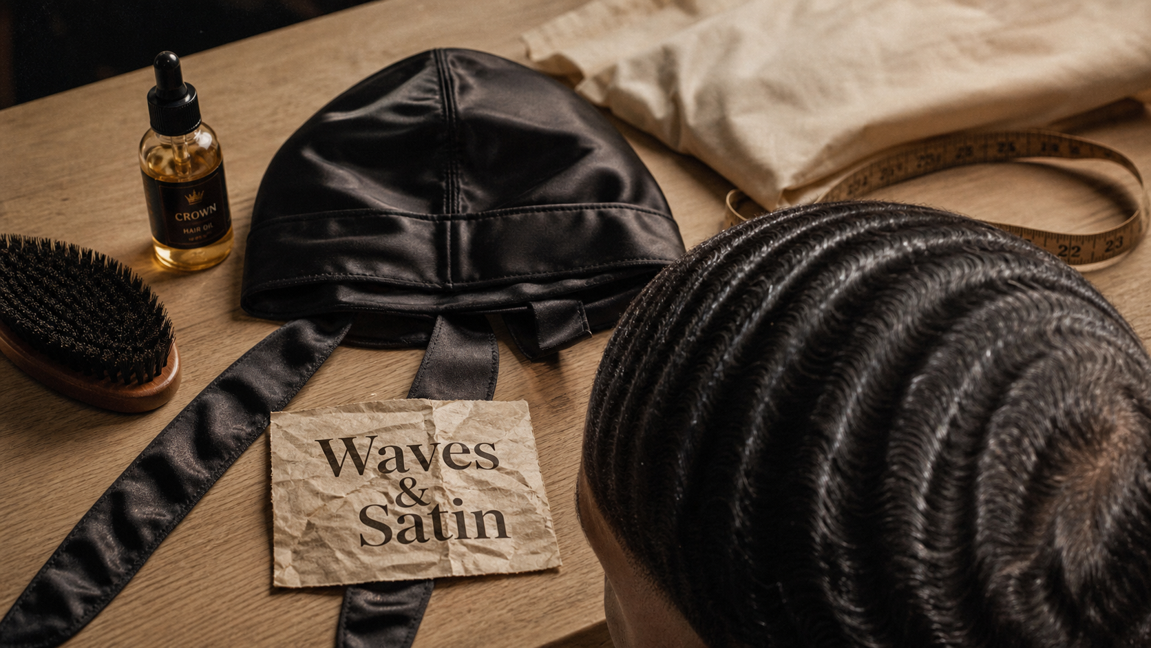 Durag rag satin ou velours pour waves sans friction