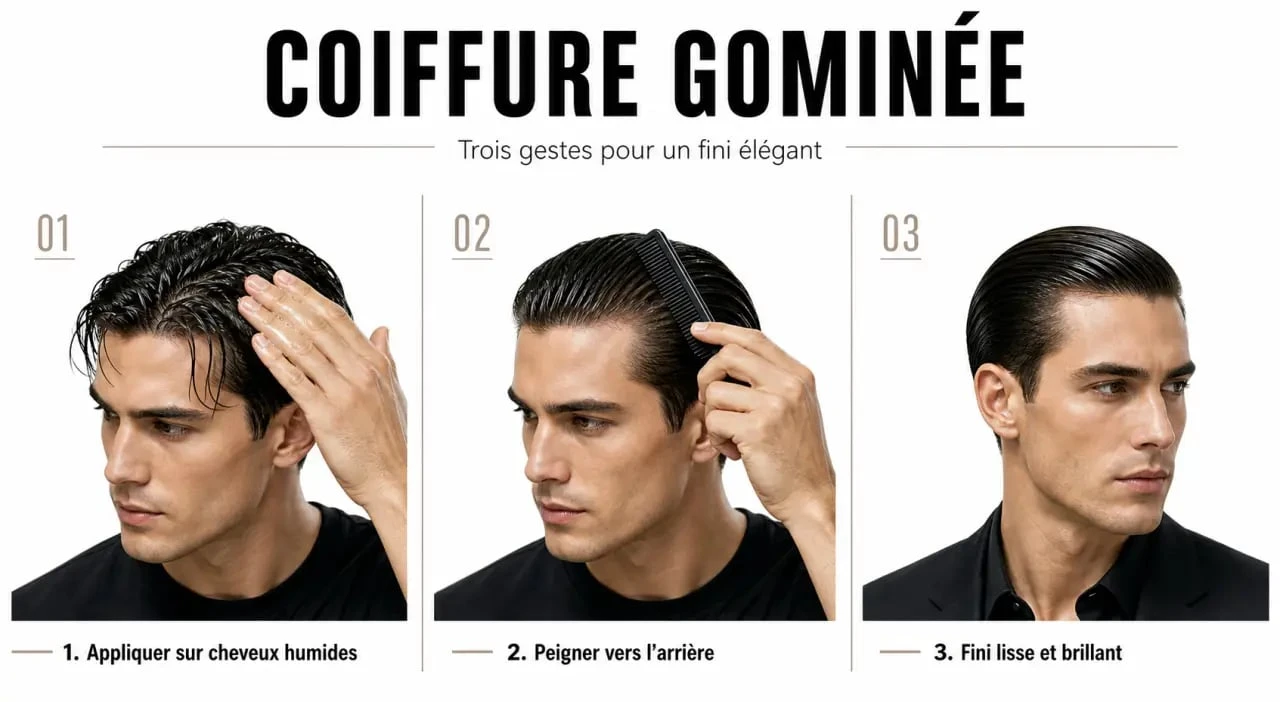 Étapes pour réussir une coiffure avec des cheveux gominés modernes et brillants