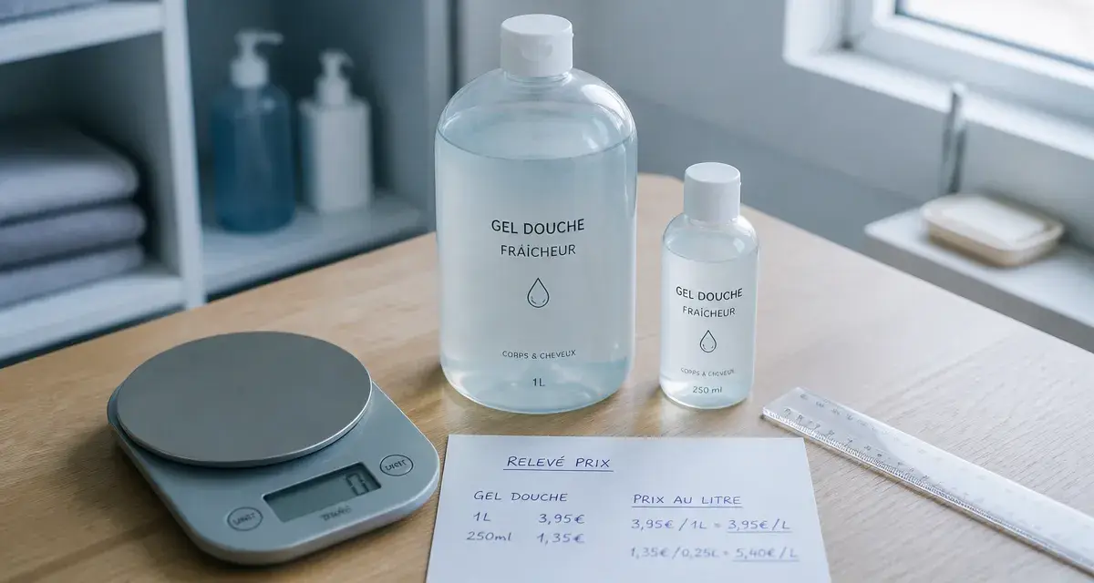 Gel douche prix au litre : comparer sur une table