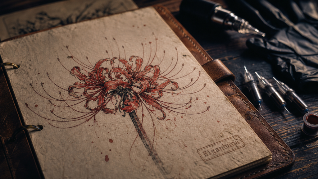 Lycoris rouge tatouage signification : carnet de tatouage Higanbana