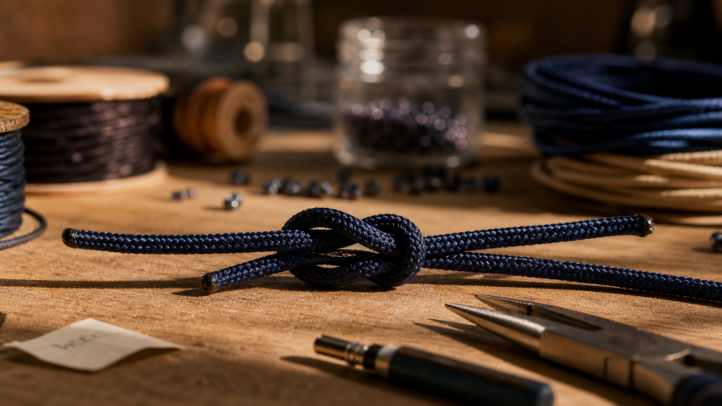 Noeud coulissant bracelet : nœud de pêcheur en nylon