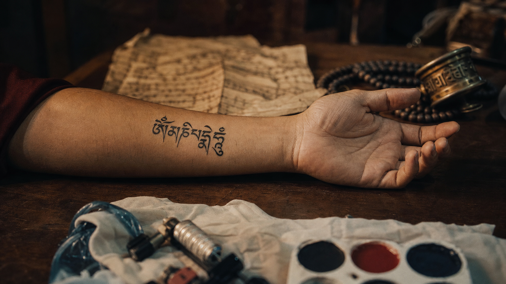 Tatouage Om Mani Padme Hum signification et placement sur peau