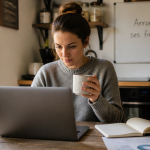 Télétravail pour arrondir ses fins de mois femme à son ordinateur