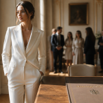 tenue pour le mariage civil tailleur pantalon blanc femme