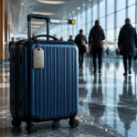 valise resistante polycarbonate bleu nuit aéroport