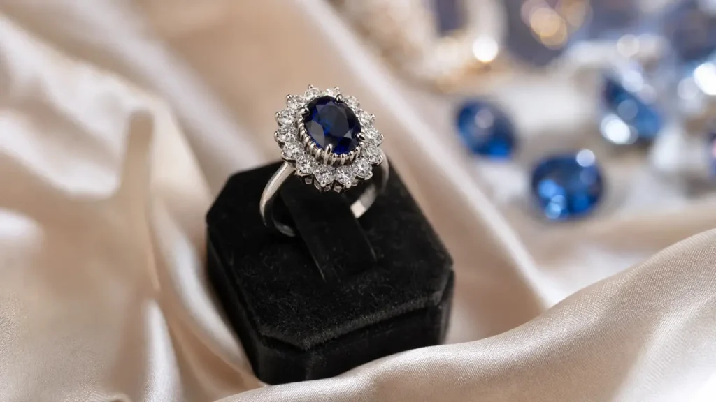 Saphir bleu, 14 diamants et or blanc : ce que raconte la bague de Lady Diana