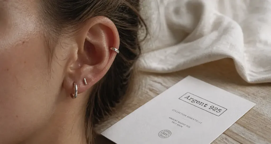Piercing argent 925 : ear stack hélix, tragus, conch