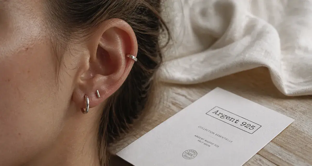 Piercing argent 925 : ear stack hélix, tragus, conch