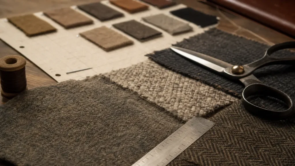 Lainage pour manteau d’hiver : échantillon de tissu et entretien
