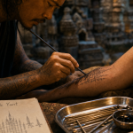 Tatouage thaï Sak Yant, tatoueur handpoke sur avant-bras
