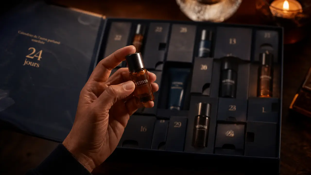 Calendrier de l'avent parfum homme avec mini flacons 24 jours