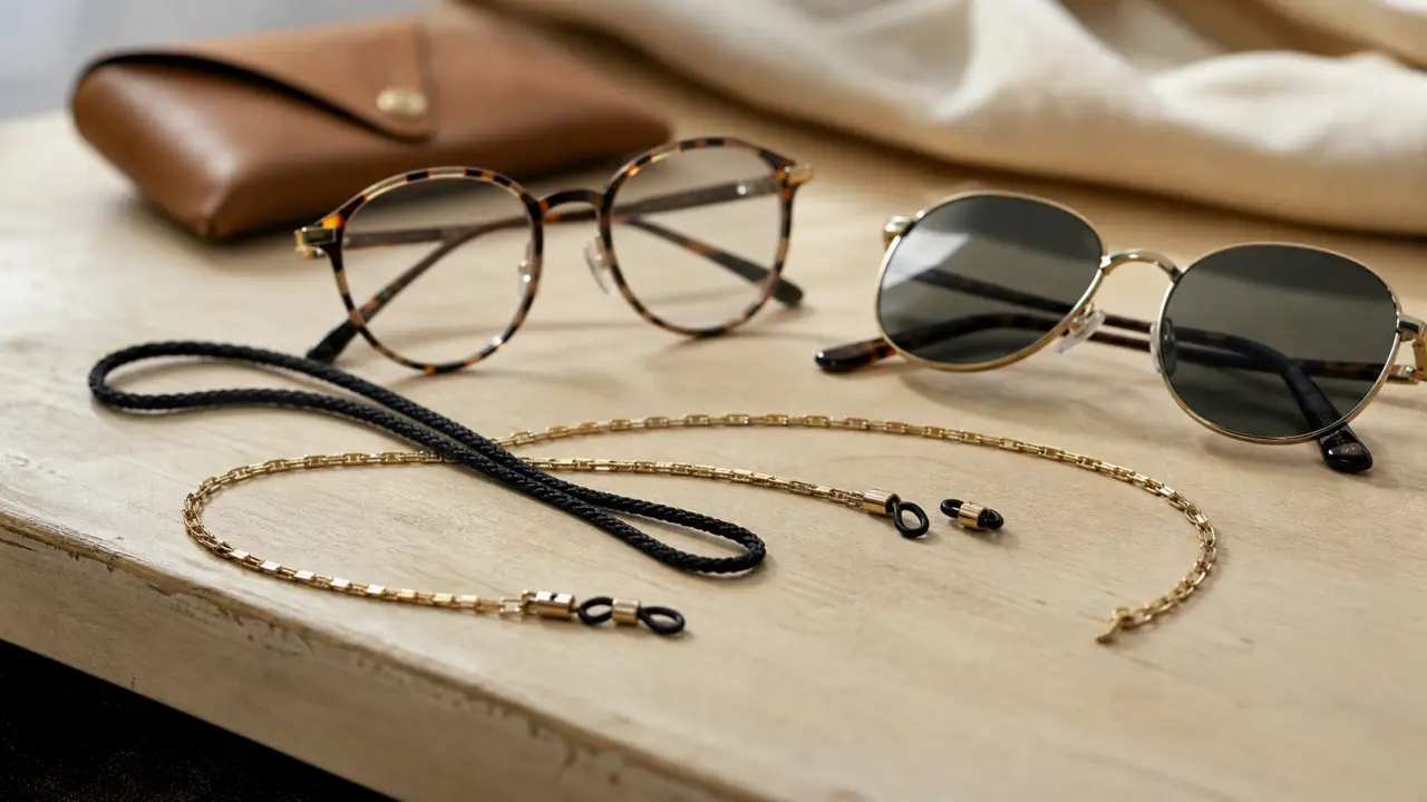 Chaîne pour lunette 65–70 cm avec attaches réglables