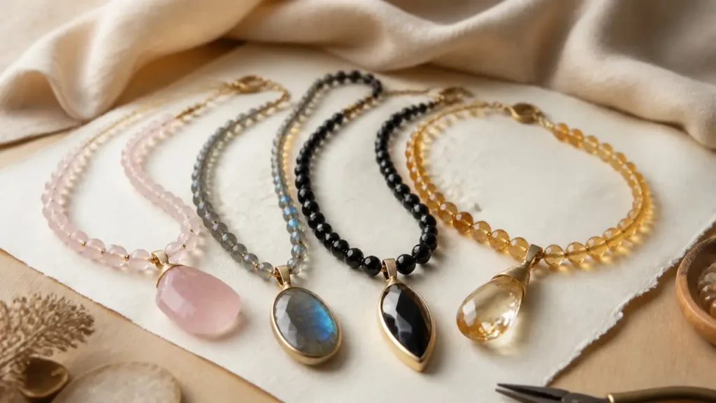 Quartz, onyx, labradorite : le collier en pierres naturelles qui change vraiment une tenue