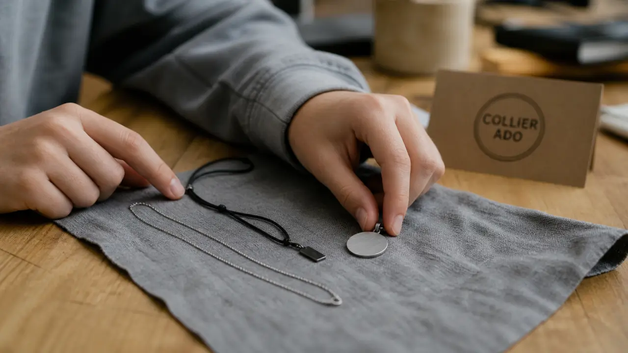 collier pour ado garcon : colliers discrets sur table bois