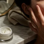 Crème fermeté visage sur peau, texture et actifs liftants