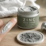 Crème visage zinc matifiante et réparatrice sur peau
