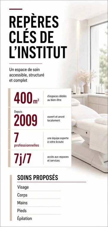 Arômes et bien être : repères clés de l’institut et salle de soin lumineuse
