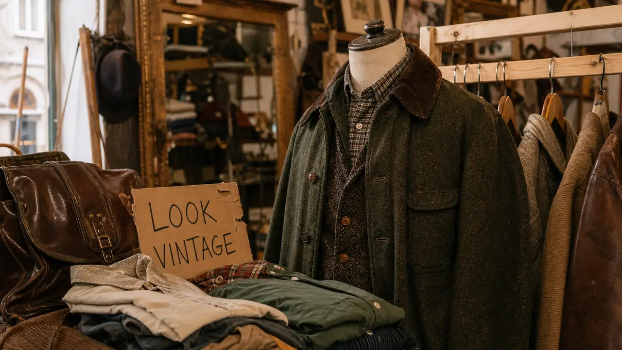 Look vintage friperie Lyon, veste vintage en boutique
