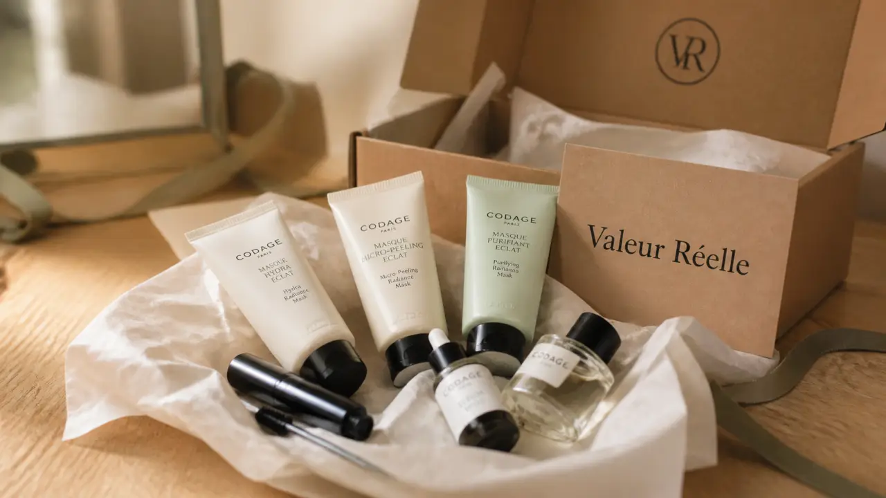 Meilleure box beauté : produits et miniatures inutiles sur table