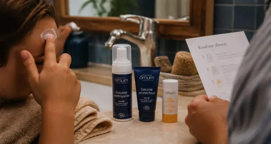 Soin visage enfant : crème hydratante et stick SPF 50+