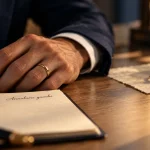 Alliance doigt homme : bague en or à l’annulaire gauche