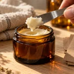 Beef tallow crème visage en pot ambré, texture baume