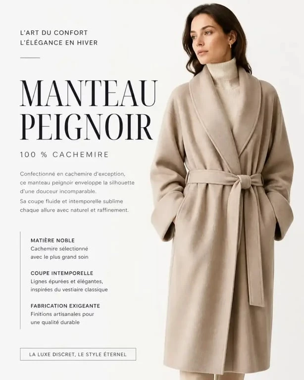 Tendance mode hiver 2025 : manteau peignoir chic