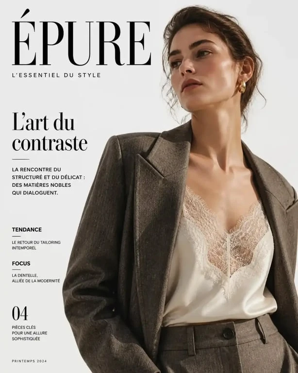 Tendance mode hiver 2025 : blazer structuré et dentelle