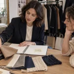 Murmures conseil en image : vérifier avant de réserver, conseillère et cliente en séance.